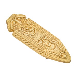 Solid Brass Celtic Belt End / Chape Leather Accessory