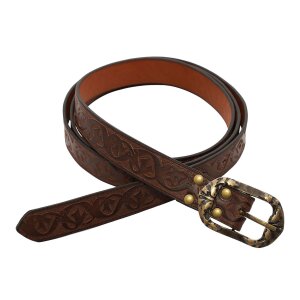 Handcrafted Fantasy Genuine Leather Belt Brown