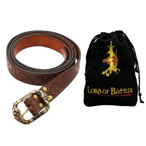 Handcrafted Fantasy Genuine Leather Belt Brown