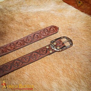 Handcrafted Fantasy Genuine Leather Belt Brown