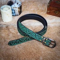 Handcrafted Fantasy Genuine Leather Belt Green