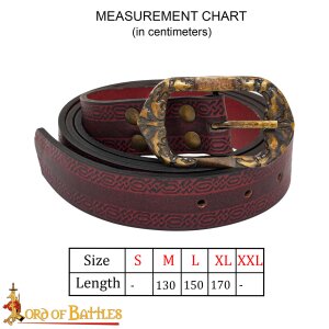 Handcrafted Genuine Leather Belt with Embossed Design Maroon