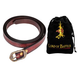 Handcrafted Genuine Leather Belt with Embossed Fantasy Design Maroon