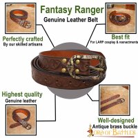 Medieval Leather Belt with Embossed Celtic Knotwork Design