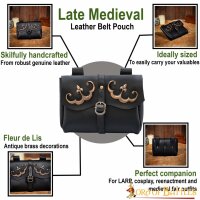 Late Medieval Handcrafted Leather Belt Pouch