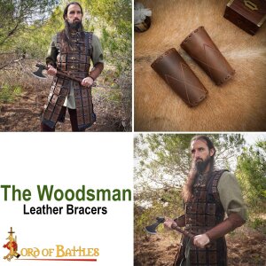 The Woodsman Leather Bracers for LARP Cosplay and Reenactments