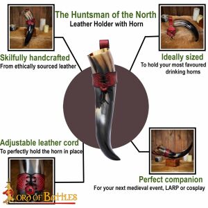 Handcrafted Horn Holder with Embossed Celtic Knot Design Maroon