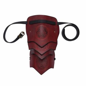 Leather Pauldron with Three Celtic Horses Symbol