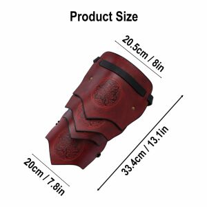 Leather Pauldron with Three Celtic Horses Symbol