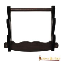 Handcrafted Genuine Hardwood Wall Mounting Two-Tier Axe / Sword Stand