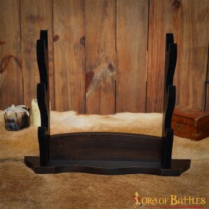 Triple Tier Handcrafted Genuine Hardwood Axe / Sword Stand