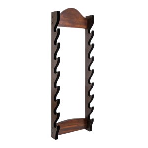 Eight Tier Wall Mounting Handcrafted Genuine Hardwood Sword and Axe Stand