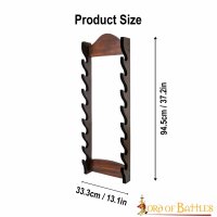 Eight Tier Wall Mounting Handcrafted Genuine Hardwood Sword and Axe Stand