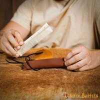 Genuine Bone Comb with Tough Leather Sheath