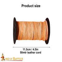 50meters Genuine Leather String Cord Spool Roll, Natural