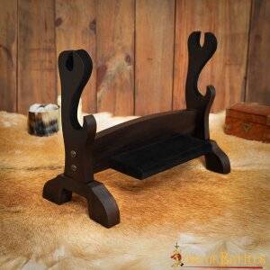 Two Tier Handcrafted Genuine Hardwood Axe / Sword Stand