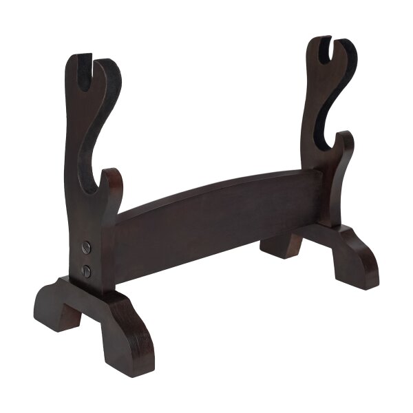 Handcrafted Genuine Hardwood Two Tier Sword and Axe Stand