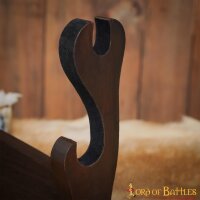 Handcrafted Genuine Hardwood Two Tier Sword and Axe Stand