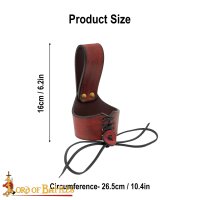 Handcrafted Genuine Leather Horn Holders for Drinking Horns Maroon