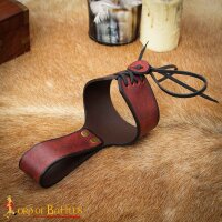 Handcrafted Genuine Leather Horn Holders for Drinking Horns Maroon
