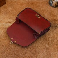 Medieval Fantasy Genuine Leather Belt Bag with Embossed Celtic Cross Design