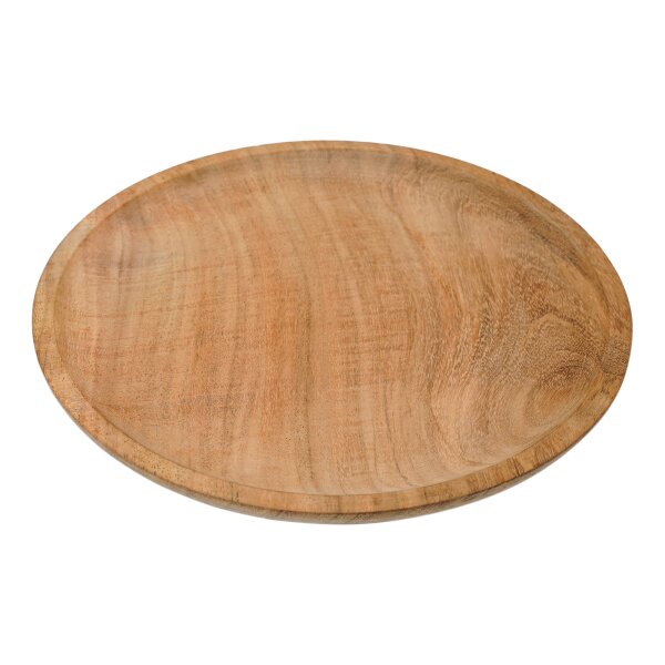 Medieval Wooden Plate Hand Crafted Useful Hardwood Cutlery, approx. 23 cm diameter