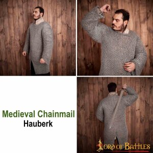 Chainmail Shirt Hauberk Aluminium Alternating Round Rings Dome Riveted