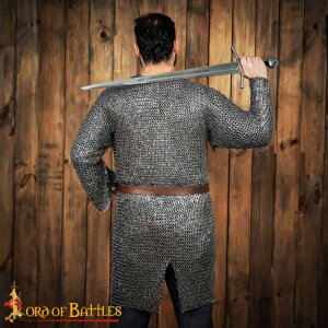 Flat Ring Chainmail Hauberk Shirt, Riveted and Alternating, ID 9mm, Stainless Steel