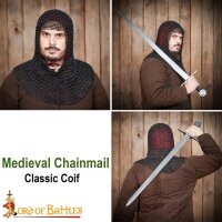 Medieval Chainmail Hood Coif Steel Butted Round Rings