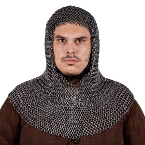 Round Ring Chainmail Classic Coif, Butted, ID 9 mm, Spring Steel