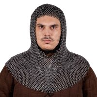 Round Ring Chainmail Classic Coif, Butted, ID 9 mm, Spring Steel