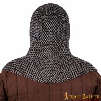 Round Ring Chainmail Classic Coif, Butted, ID 9 mm, Spring Steel