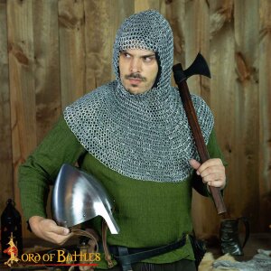 Chainmail Coif Alternating Aluminium Round Rings Dome Riveted