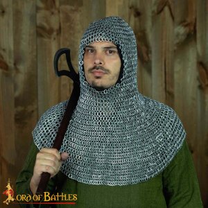 Chainmail Coif Alternating Aluminium Round Rings Dome Riveted