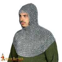 Chainmail Coif Alternating Aluminium Round Rings Dome Riveted