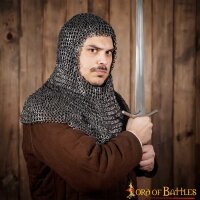 Flat Ring Chainmail Classic Coif, Riveted, ID 9 mm, Titanium