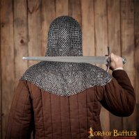 Flat Ring Chainmail Classic Coif, Riveted, ID 9 mm, Titanium