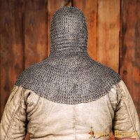 Flat Ring Classic Chainmail Coif, Riveted, ID 9mm, Stainless Steel