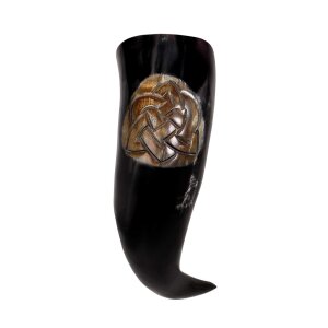 Drinking Horn with Engraved Celtic Knotwork Handcrafted...