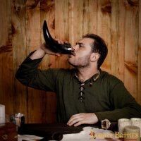 Drinking Horn with Engraved Celtic Knotwork Handcrafted Genuine Ox Horn
