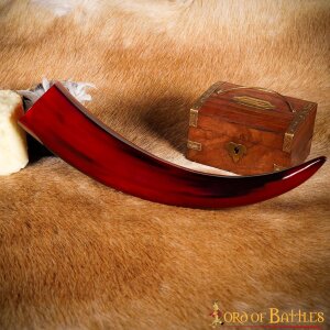 The Brilliant Carmine Drinking Horn Handcrafted from Genuine Ox Horn
