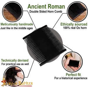 Medieval Dual Sided Horn Comb Handcrafted Genuine Ox Horn