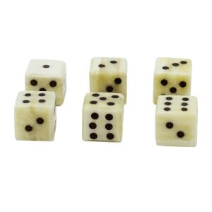 Medieval Viking Bone Dice Set of 6 Handmade Genuine Bone...