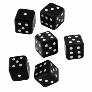 Medieval Viking Horn Dice Set of 6 with Inlaid Pips...