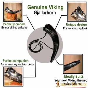 Genuine Viking Gjallarhorn with Simple Synthetic Cord