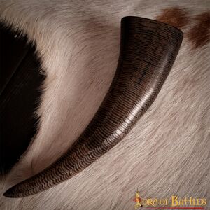 Medieval Viking Drinking Horn with Carved Scales Genuine...