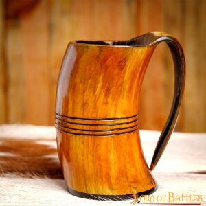 Medieval Viking Horn Tankard Beer Mug Handcrafted Genuine Ox Horn