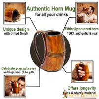 Medieval Viking Horn Tankard Beer Mug Handcrafted Genuine Ox Horn