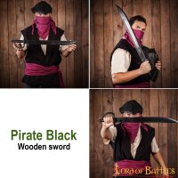 Wooden Caribbean Pirate Cutlass Sword Prop Black