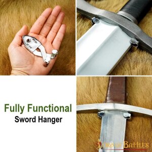 Fully Functional Steel Sword Hanger Handmade Accessory for Decoration